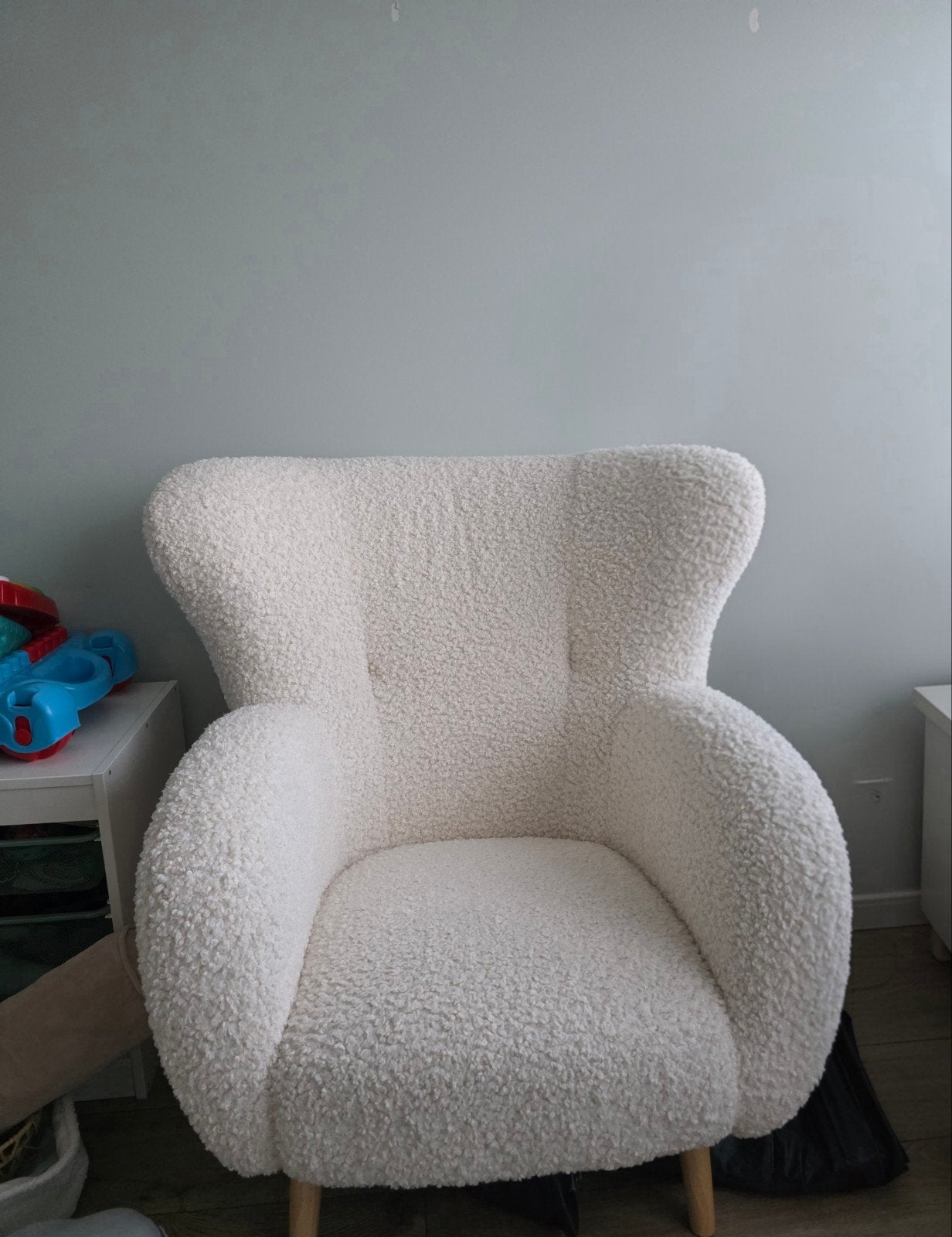 Fauteuil gebroken wit teddy, Ophalen