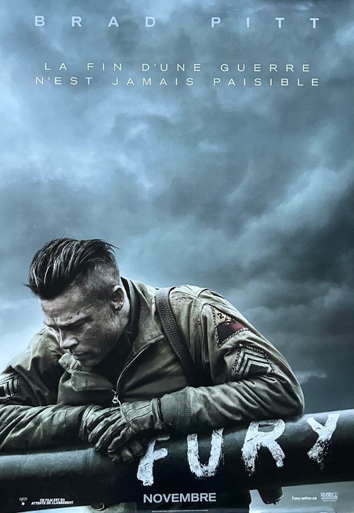 Originele filmposter Fury (2014), Verzamelen, Ophalen of Verzenden, Zo goed als nieuw, Film en Tv