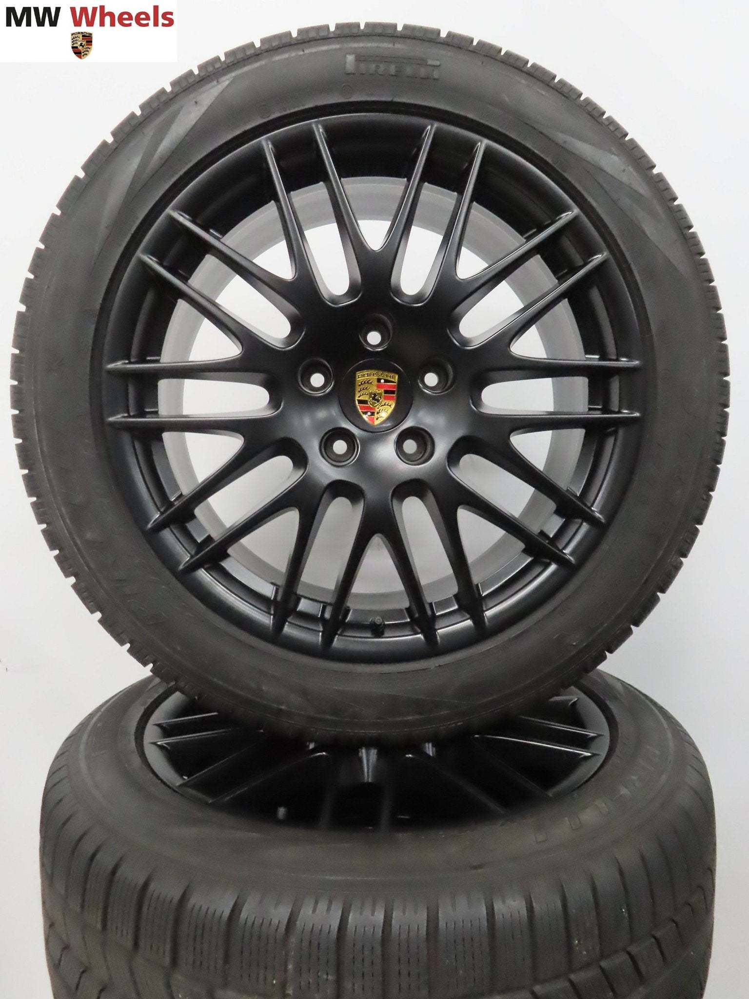 Porsche Cayenne 20 inch Spyder velgen zwart met winterbanden, Pneus et Jantes, Pneus hiver, 275 mm, -