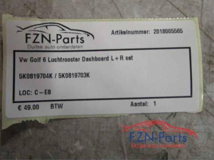 Luchtrooster Dashboard Volkswagen Golf (22735870), Ophalen of Verzenden, Gebruikt
