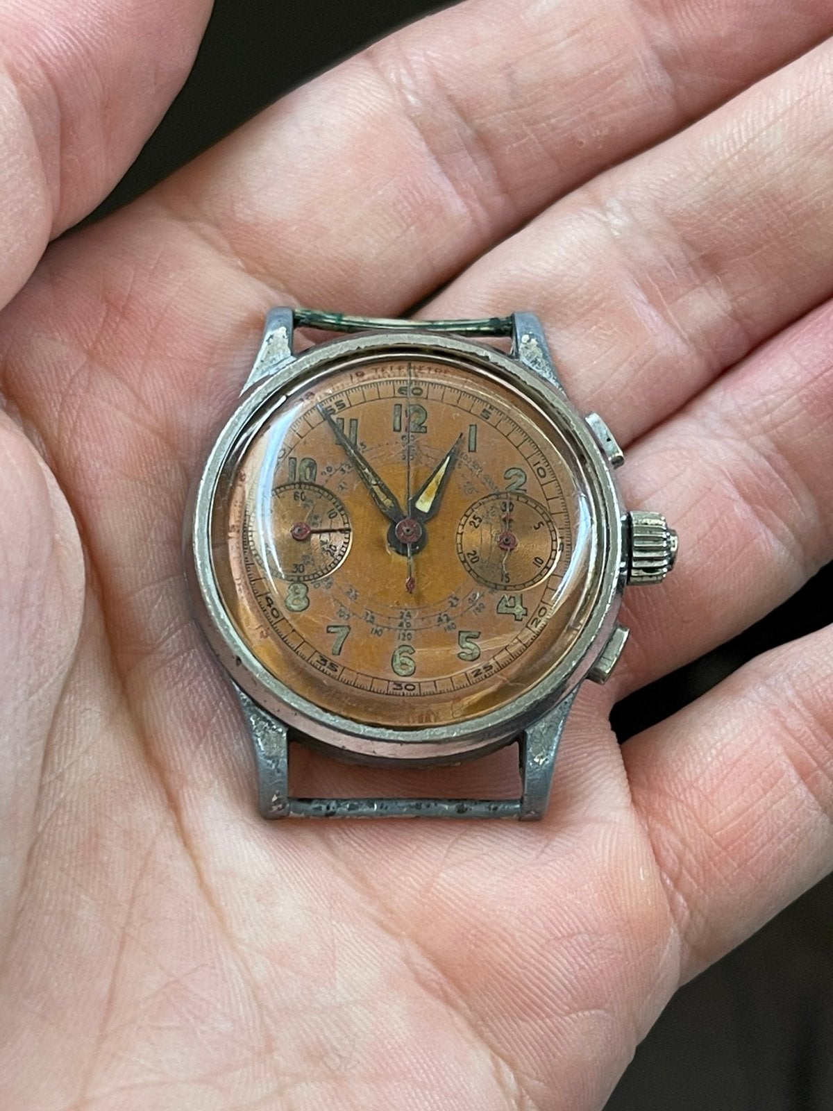 Landeron 47 Chronograaf, Overige merken, Staal, Polshorloge, 1930 tot 1960