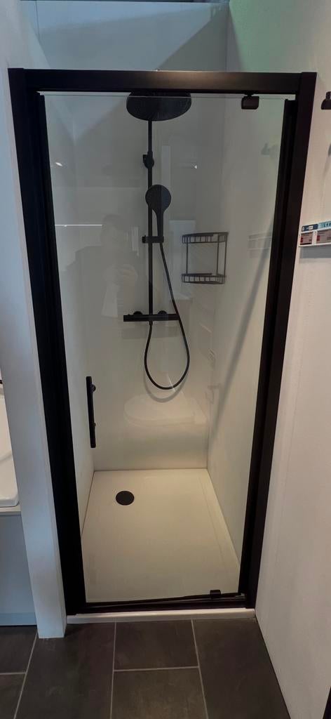 Douchedeur 80x190cm Linie Cardiz zwart x2o, Huis en Inrichting, Badkamer | Complete badkamers, Ophalen, Zo goed als nieuw