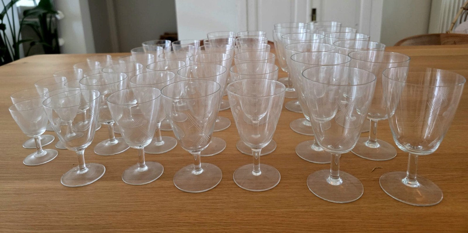 set glazen, Ophalen
