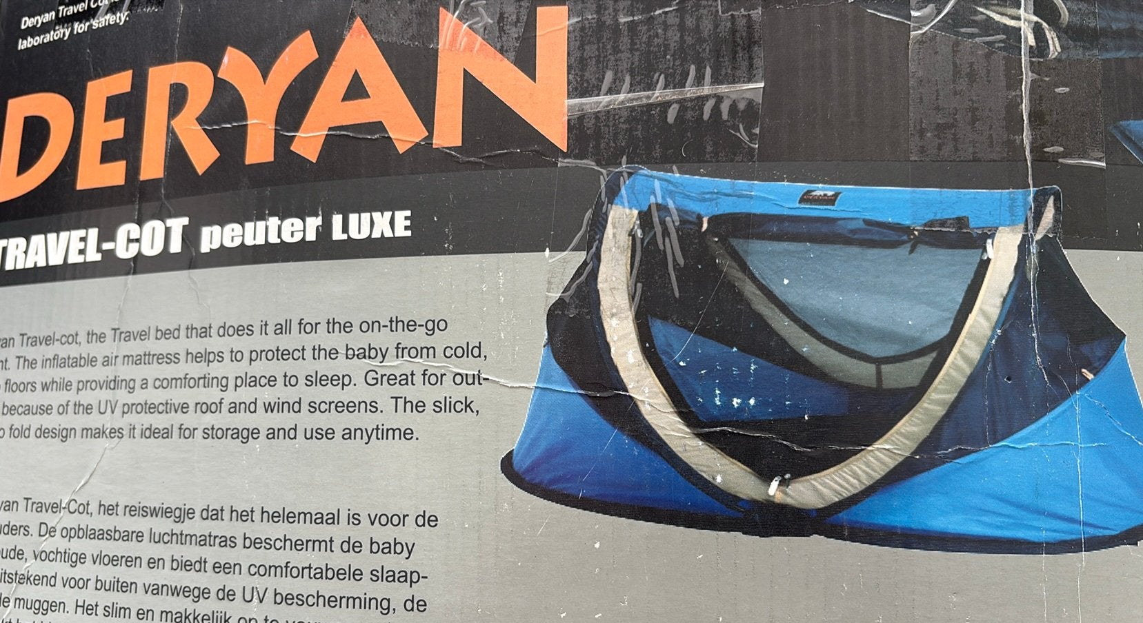 Deryan Travel-Cot Peuter Luxe - lit de voyage pop-up, Enfants & Bébés, Enlèvement, Comme neuf, Lit