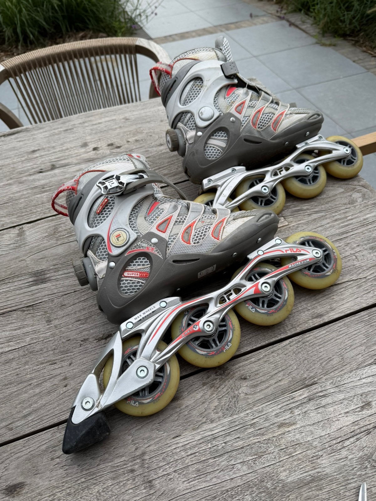 Rolschaatsen Fila, Gebruikt, Kinderen, Inline skates 4 wielen, Ophalen