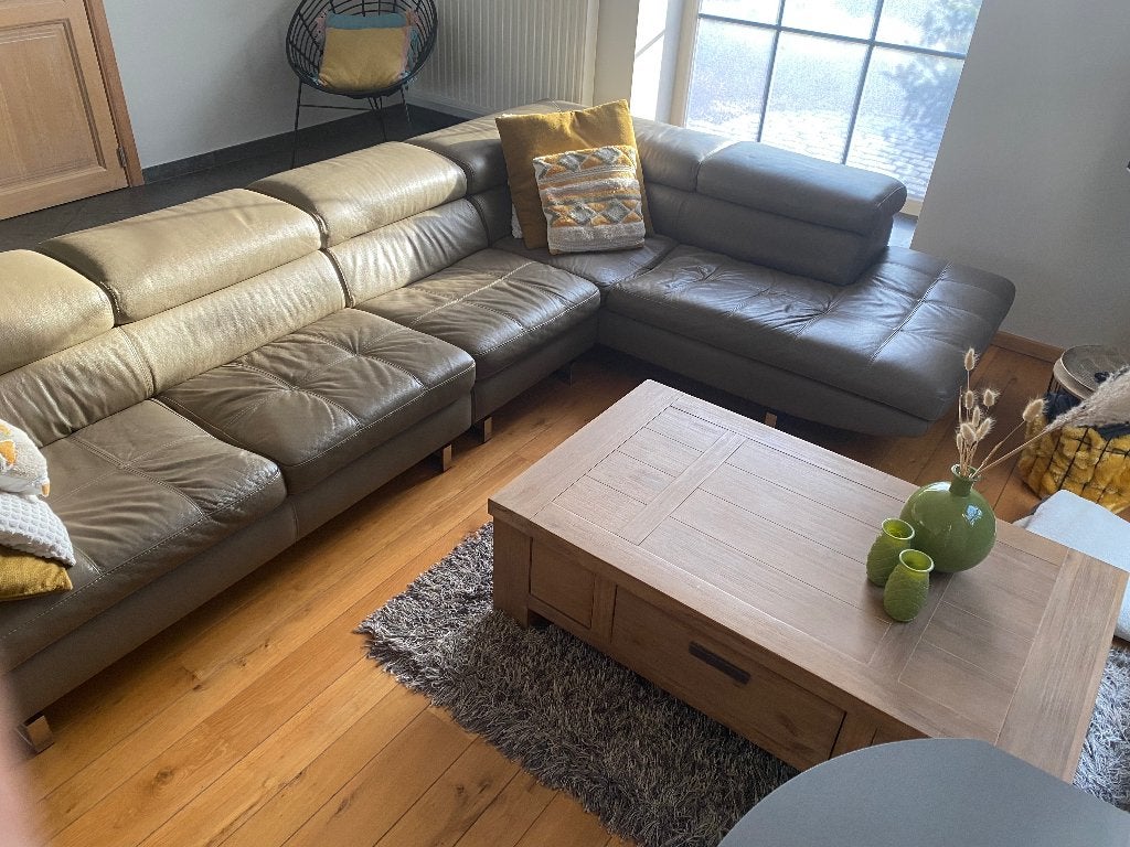 Complete eetkamer + hoeksalon + salontafel, Ophalen, Zo goed als nieuw, Tijdloos, 6 tot 8 stoelen