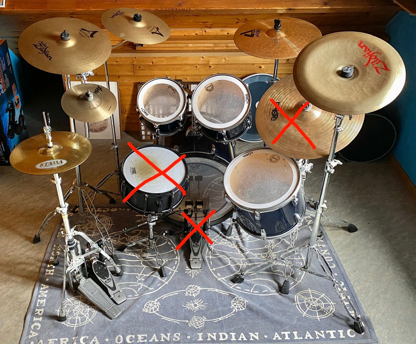 TAMA Swingstar + Zildjian, Paiste, Sabian, Muziek en Instrumenten, Ophalen, Gebruikt, Tama