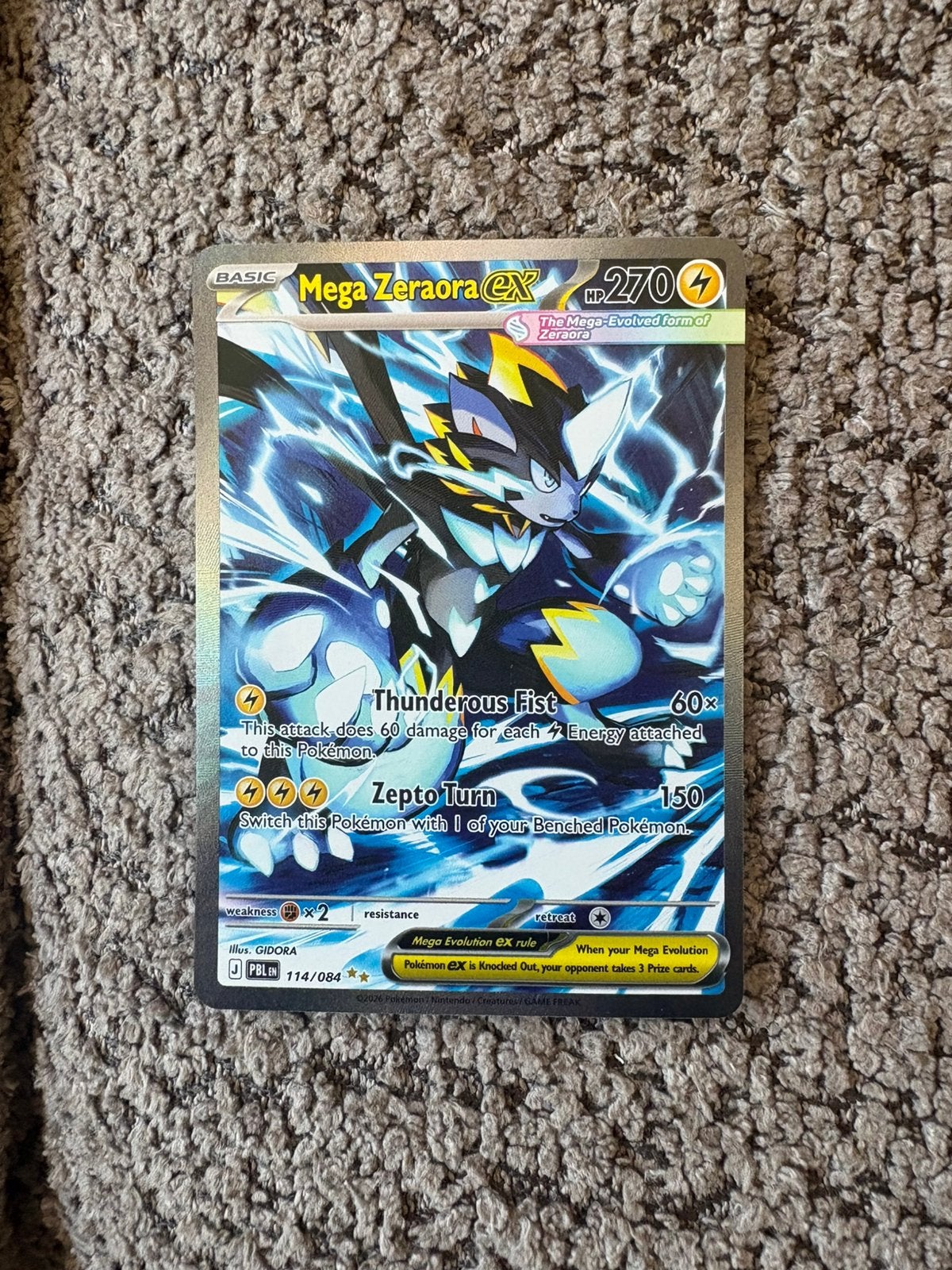 Mega Zeraoro ex hp270 114/084 pokemon, Ophalen of Verzenden, Nieuw, Losse kaart