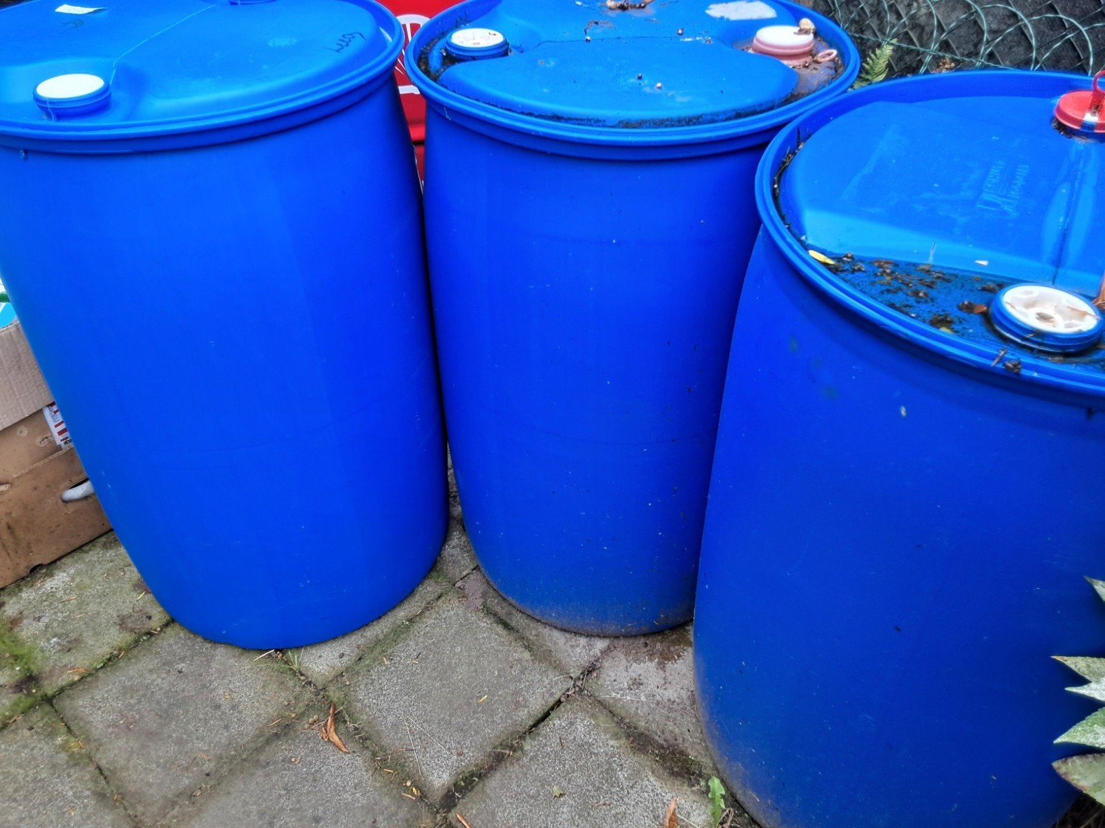 blauwe ton voor regen water  250 liter, Ophalen