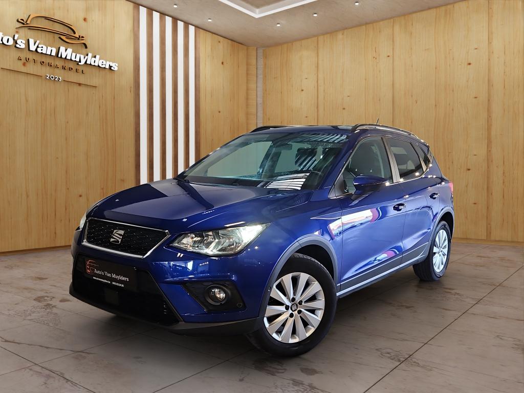 Seat Arona 1.0 benzine  DSG  68700KM  12 MAANDEN GARANTIE, Auto's, Stof, Blauw, https://public.car-pass.be/vhr/df8a748c-7b8d-4fec-a1d0-c0d2e4124e86