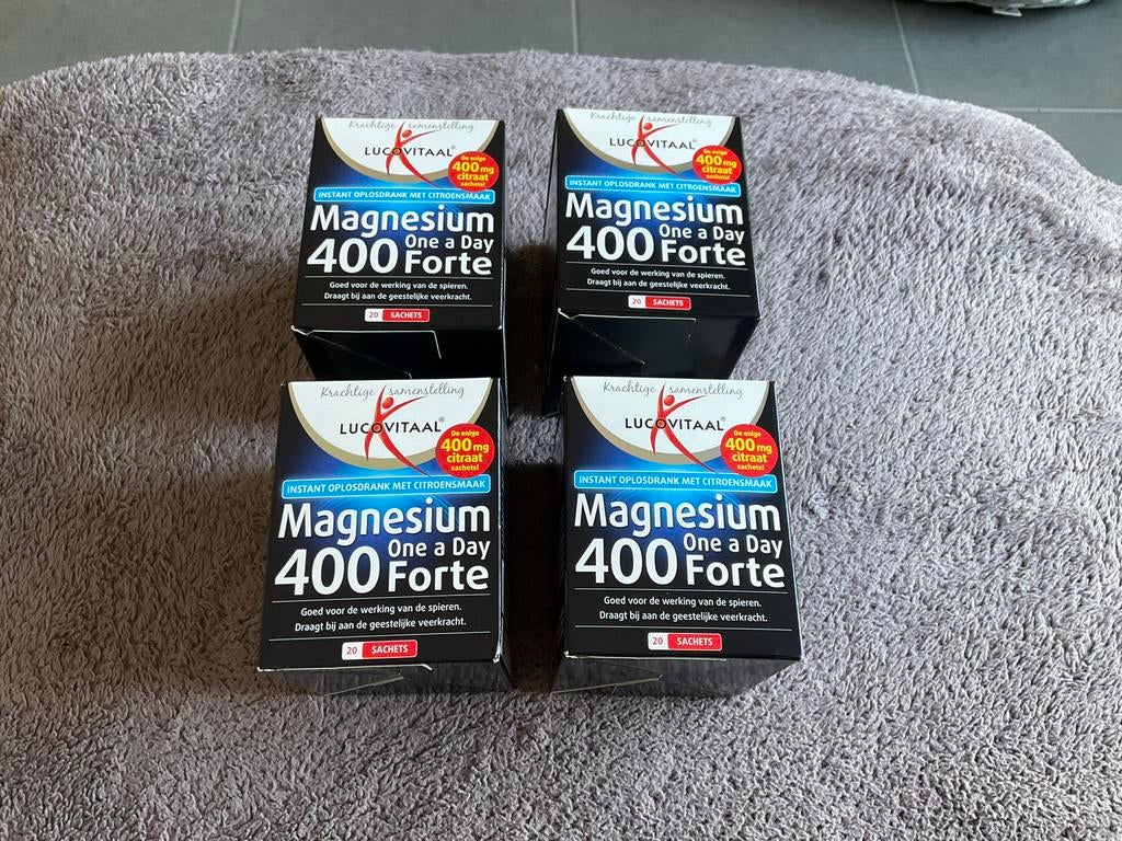 4 doosjes magnesiumsupplement 400  / zakjes, Ophalen of Verzenden, Nieuw, Poeder of Drank