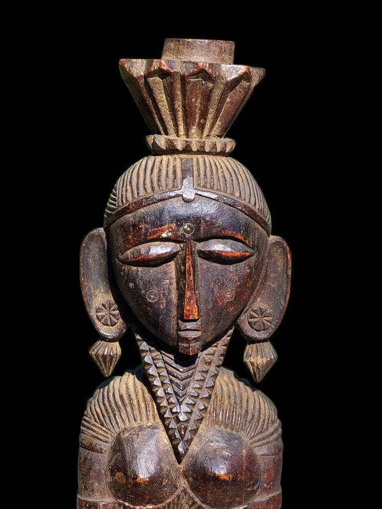 Statue hindoue Brihanalla en bois de 59 cm de haut, Antiquités & Art, Enlèvement, Bois