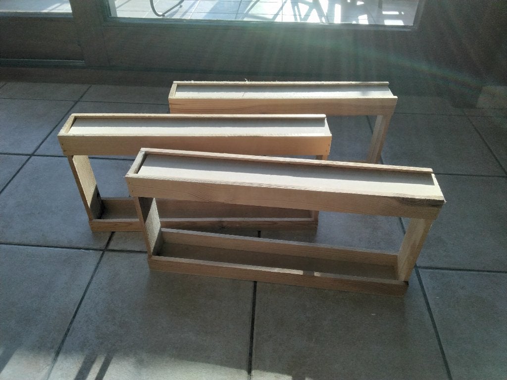 3 présentoirs en bois pour 6 bouteilles, Huis en Inrichting, Woonaccessoires | Wijnrekken, Ophalen, Gebruikt, 5 tot 15 flessen