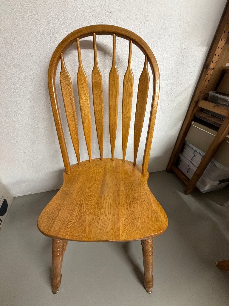 Amerikaanse eiken stoelen met eettafel, Ophalen, Gebruikt, Bruin, Klassiek Amerikaanse eik