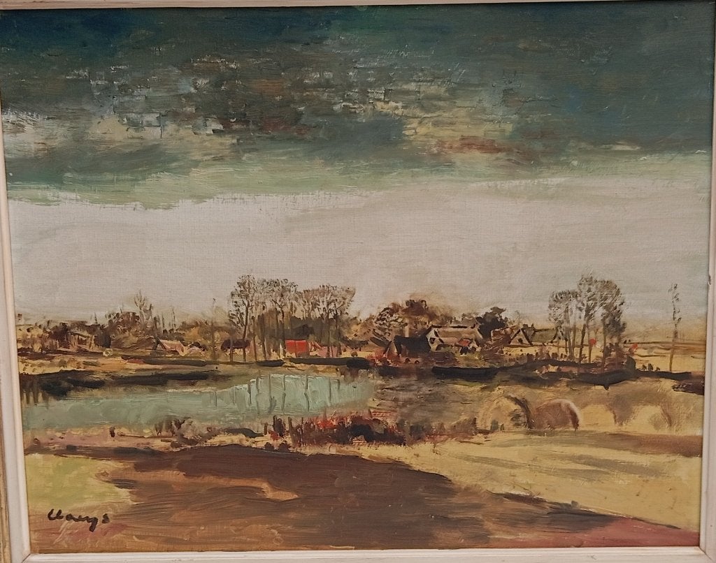ALBERT JOZEF CLAEYS PEIGNANT LE LIS À DEURLE, Antiquités & Art, Art | Peinture | Classique, Enlèvement ou Envoi, Peinture à l'huile
