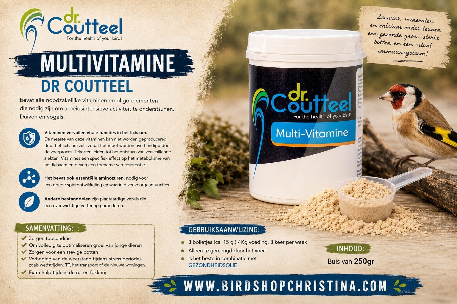 Multivitamine 250gr, (contient toutes les vitamines nécessai, Enlèvement