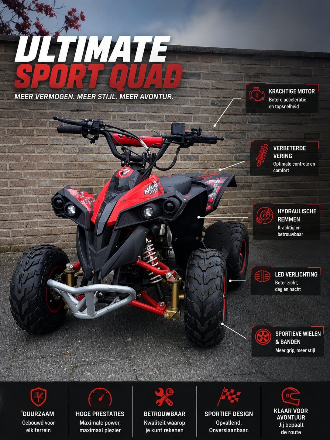 Kinder sport quad 125cc, Motoren, Quads en Trikes