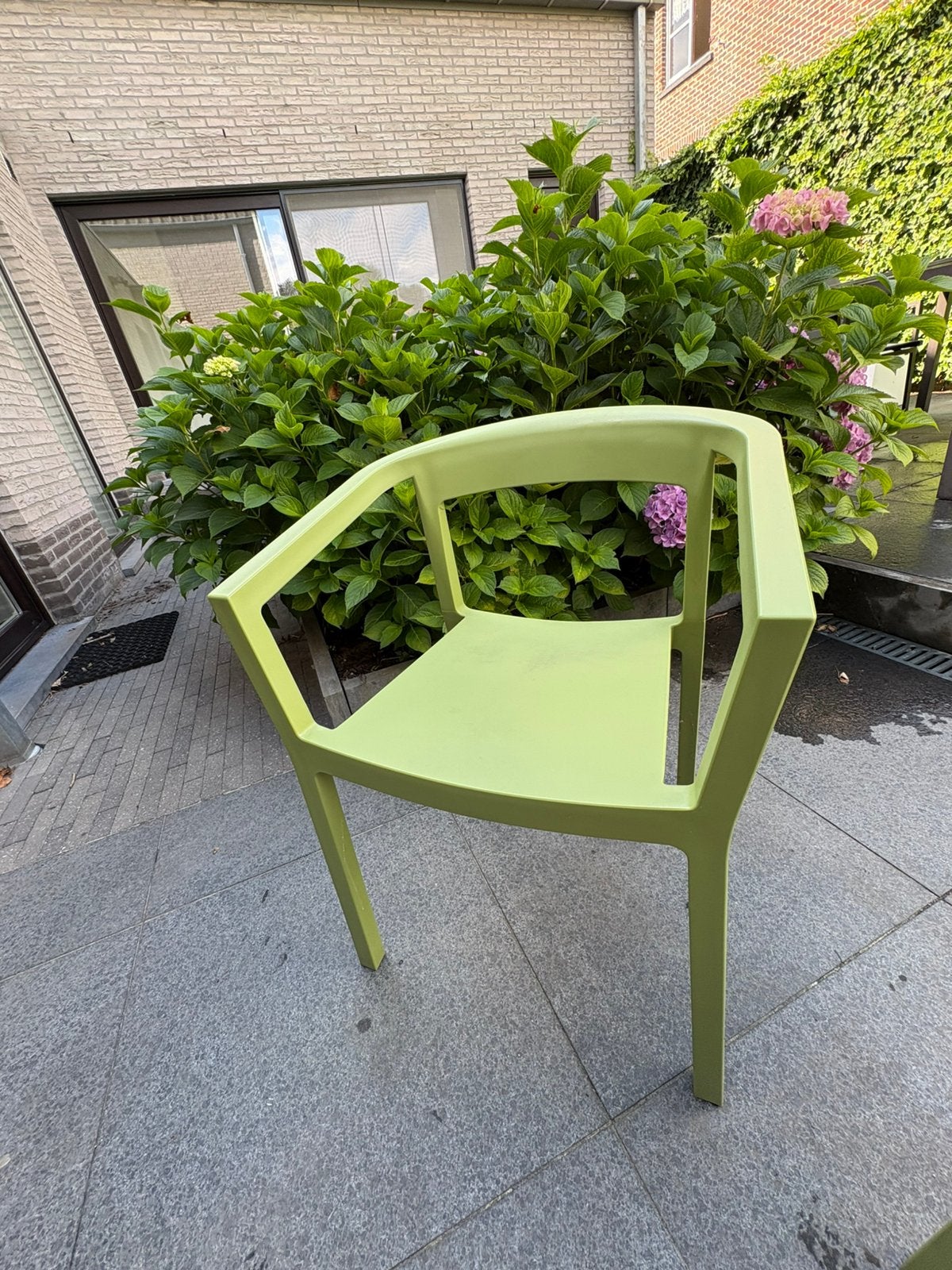 4 groene tuinstoelen te koop, Tuin en Terras, Ophalen, Zo goed als nieuw, Kunststof
