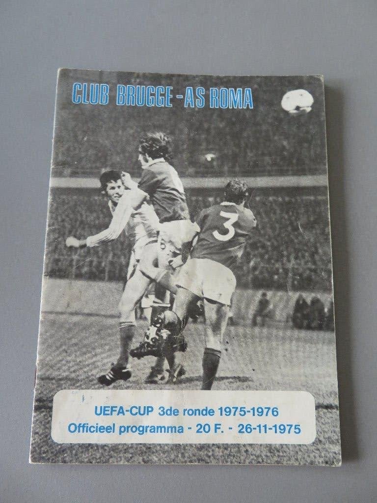 programmaboekje UEFA Cup 1975 Club Brugge AS Roma, Ophalen of Verzenden, Zo goed als nieuw, Boek of Tijdschrift