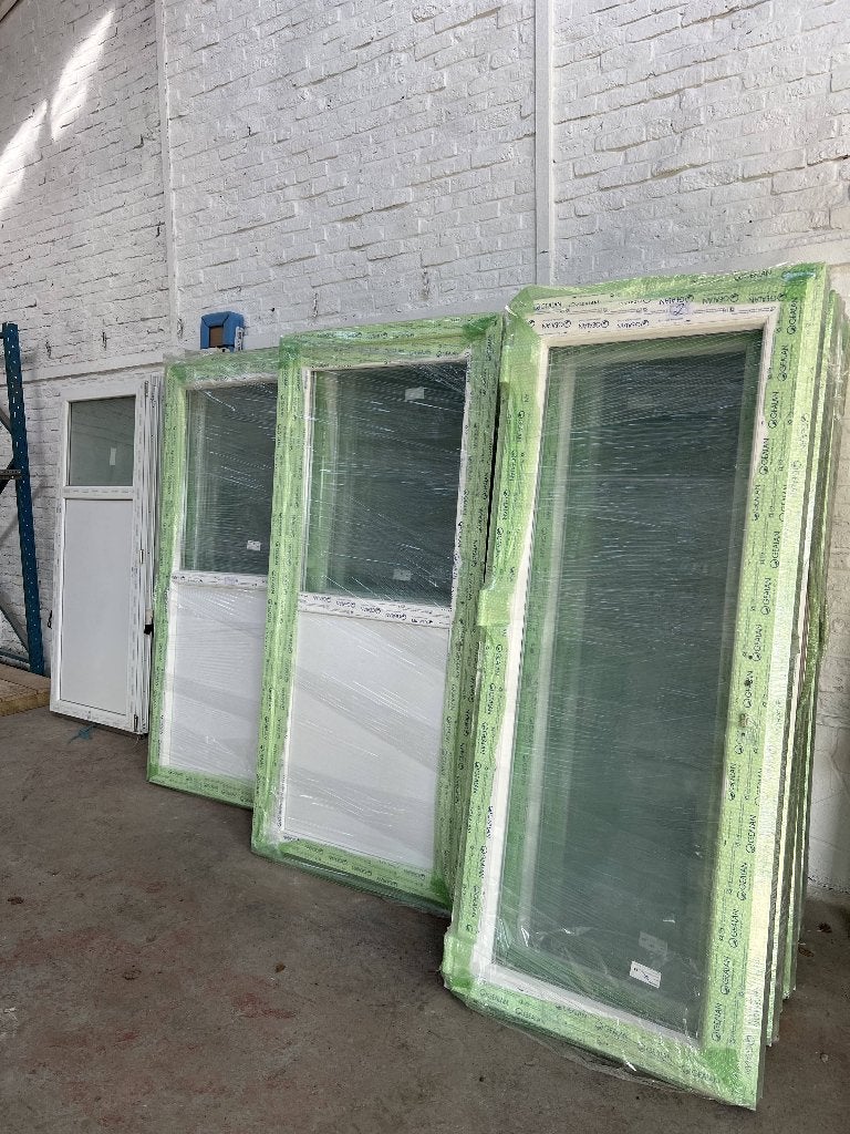 Porte en pvc blanc vitrée ou demi vitrée poignée compris, Bricolage & Construction, Enlèvement ou Envoi, Neuf, Verre, Porte extérieure