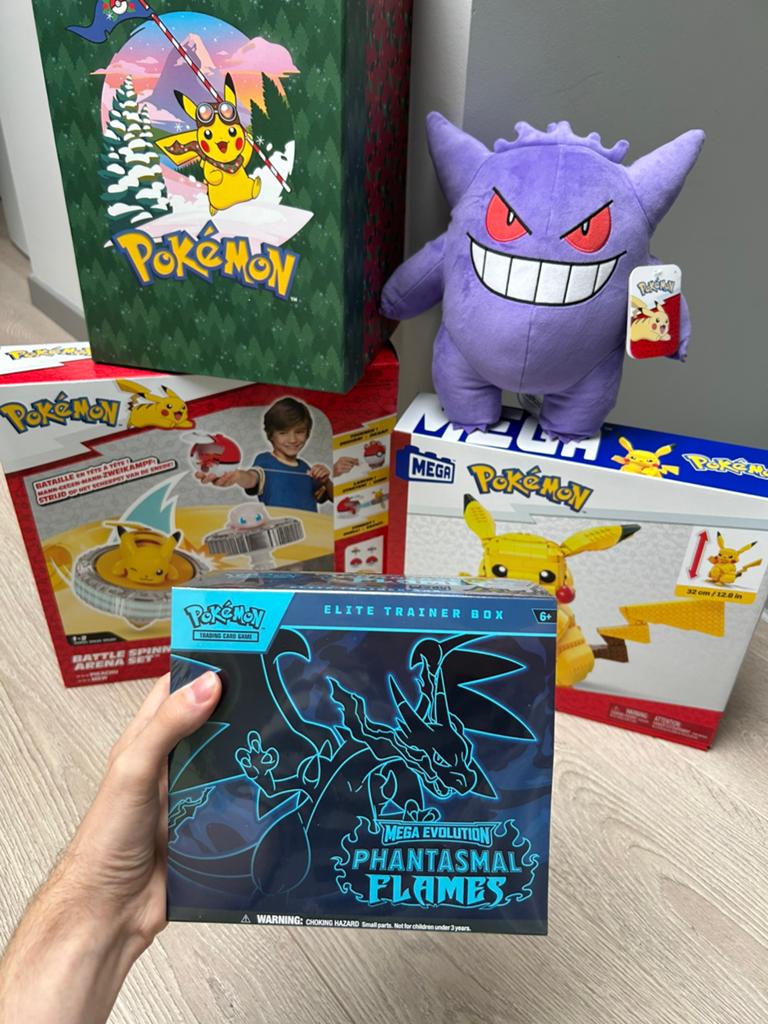 Pokemon trading cards box, mega blocks, spinners, plushy, bo, Ophalen of Verzenden, Zo goed als nieuw