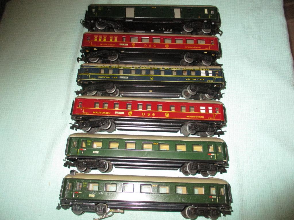 Marklin 6 wagons voyageurs 346 années 50, Enlèvement ou Envoi, Utilisé, Wagon, Märklin