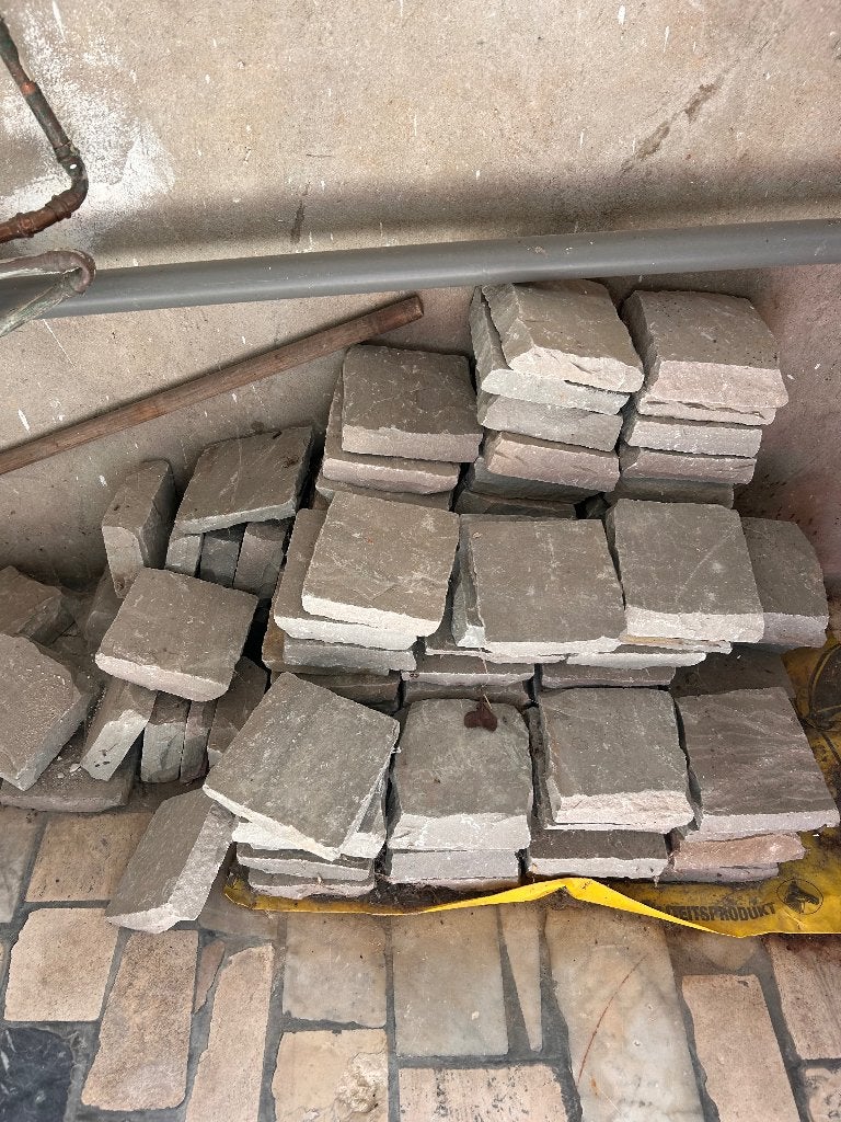 Gratis klinkers voor tuin of terras, Ophalen, Zo goed als nieuw, Minder dan 5 m², Klinkers