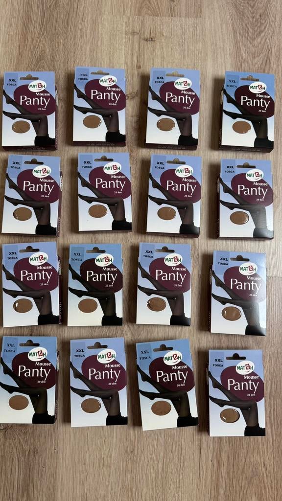 16 ongeopende, nieuwe doosjes panty’s Match. XXL. 20 den., Enlèvement ou Envoi, Neuf, Panty