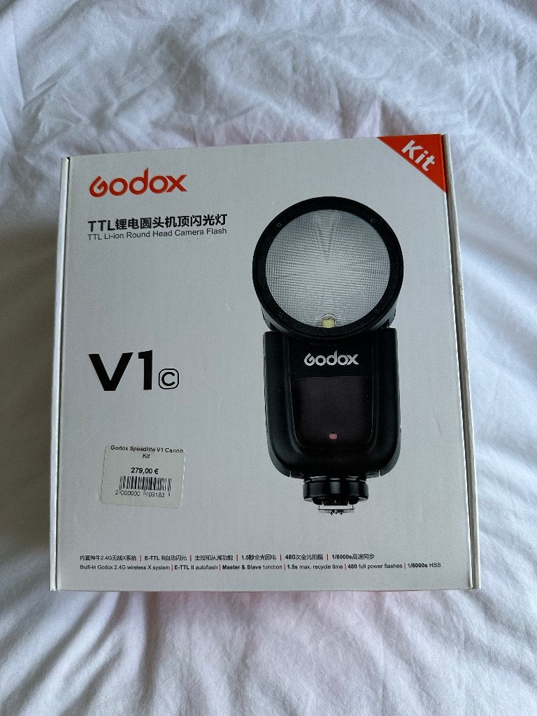 Godox Speedlite V1 Canon-kit, Audio, Tv en Foto, Foto | Flitsers, Ophalen, Externe flitser, Kantelbaar, Godox