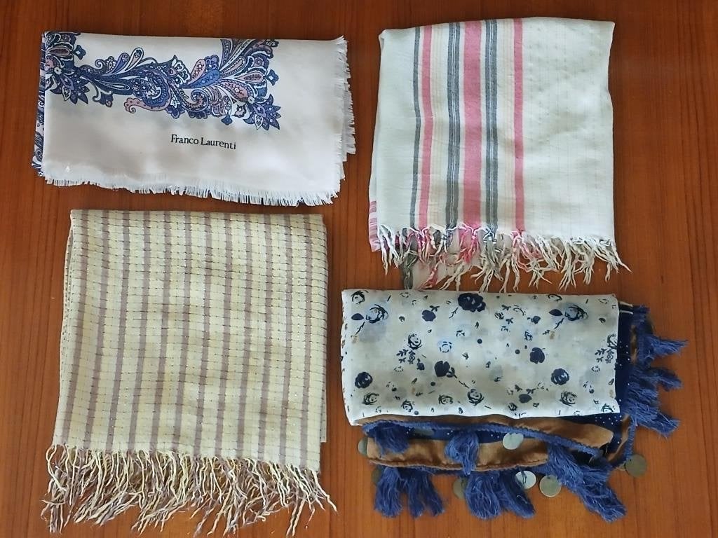 Set van 4 sjaals met franjes voor dames, Kleding | Dames, Mutsen, Sjaals en Handschoenen, Ophalen, Gedragen, Sjaal
