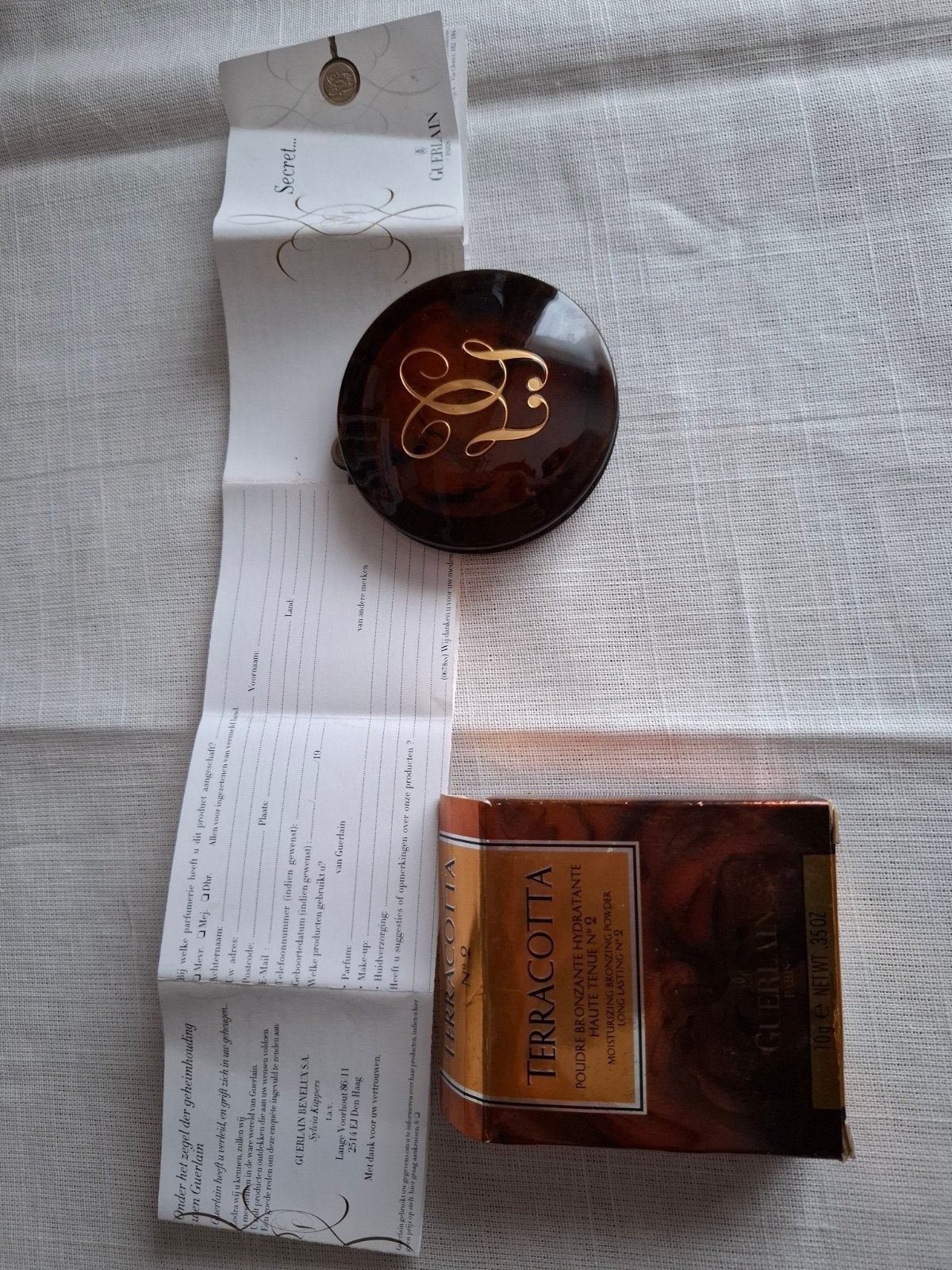 vintage Guerlain terracotta Moisturizing Powder, Ophalen