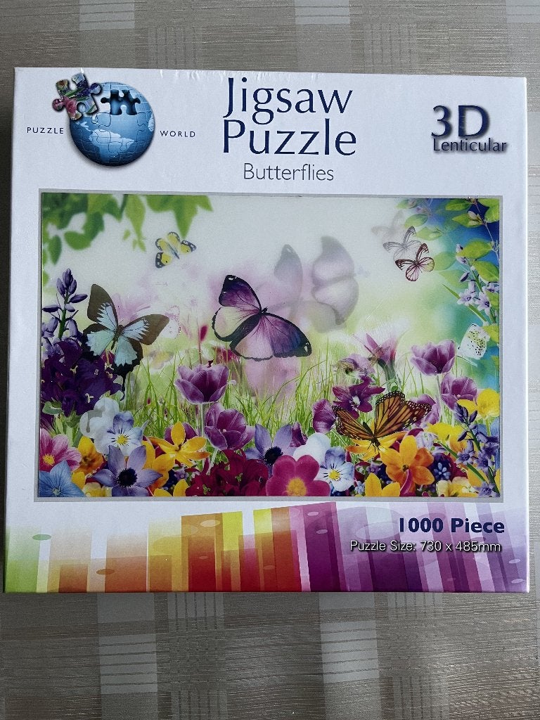 Puzzle 3D papillons 1000 pièces, Hobby & Loisirs créatifs, Enlèvement ou Envoi, 500 à 1500 pièces, Utilisé, Puzzle