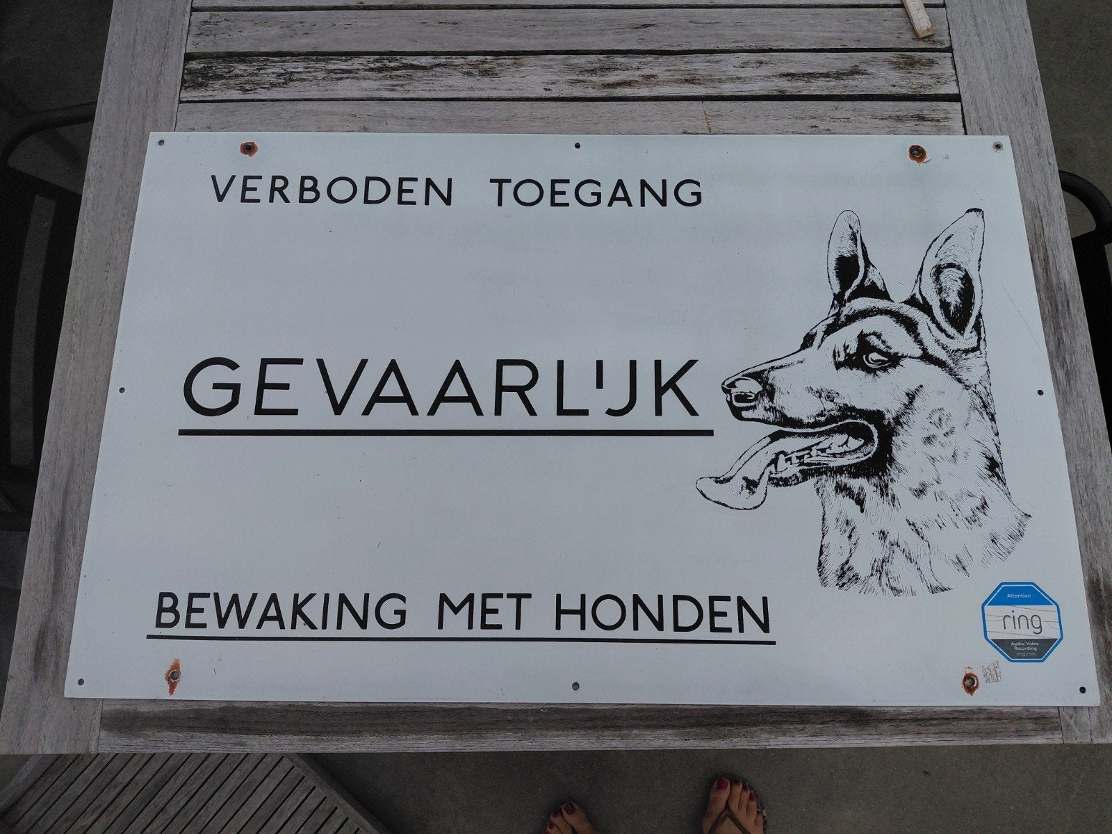 email bord bewaking met honden, Antiek en Kunst, Ophalen