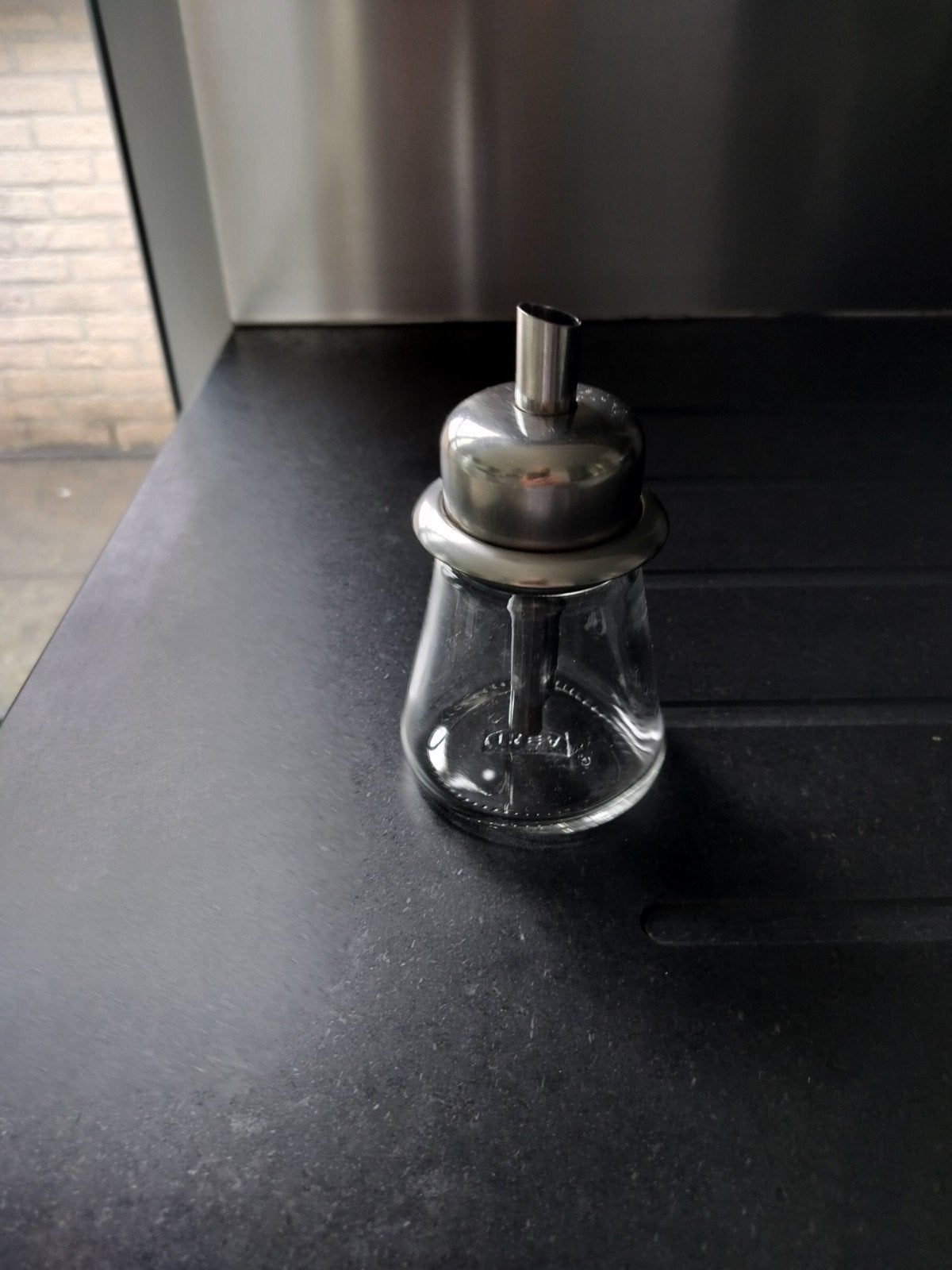 suikerstrooier, glas met roestvrij stalen meetbuis, Ikea, Huis en Inrichting, Ophalen, Glas, IKEA