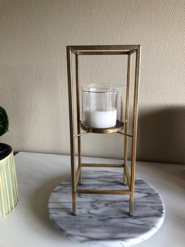Kaarsen of bloemen staander goud, Ophalen, Zo goed als nieuw, Goud, Metaal