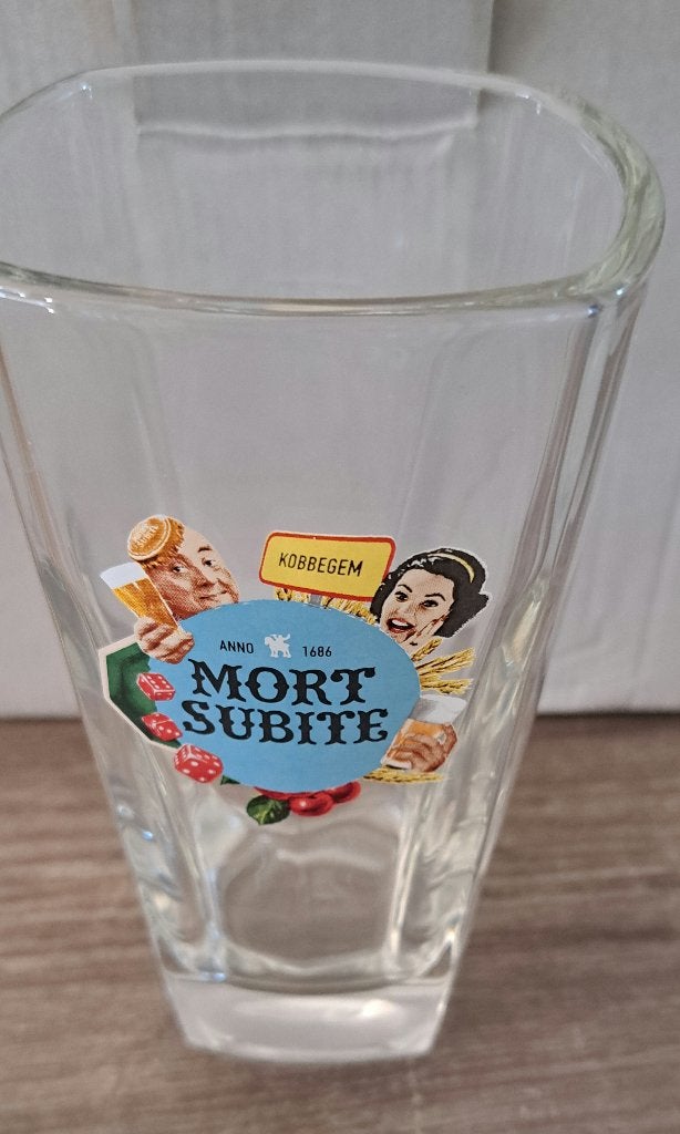 4 nieuwe Mort Subite glazen, Ophalen, Nieuw, Glas of Glazen, Overige merken