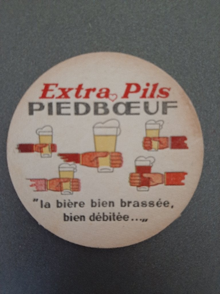 Bierviltje Piedboeuf 13 : La bière ... : 3 mm dik, Verzamelen, Ophalen of Verzenden, Gebruikt, Viltje(s), Jupiler