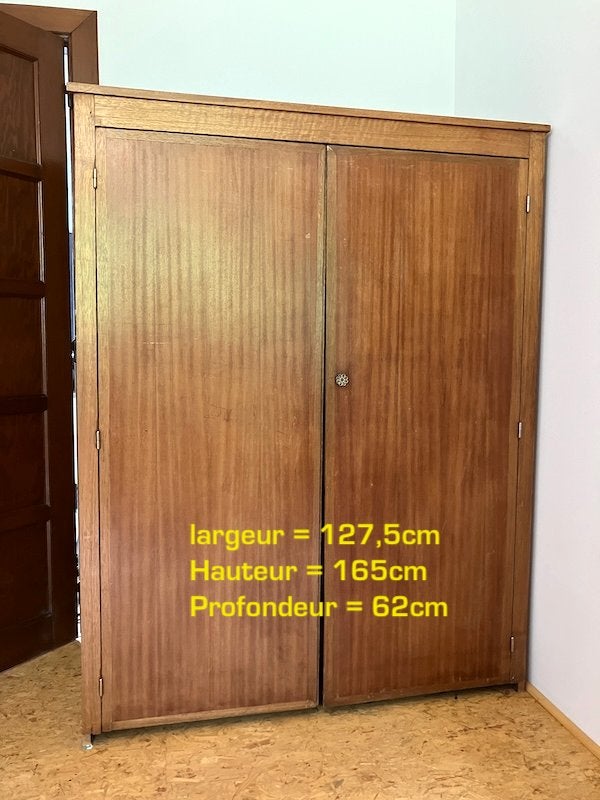 Penderie en bois – Années 60 – Très bon état, Teck, 100 à 150 cm, Utilisé, Scandinave