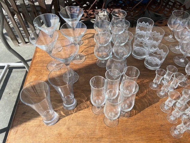 Partij glazen allerlei, Ophalen, Gebruikt, Glas