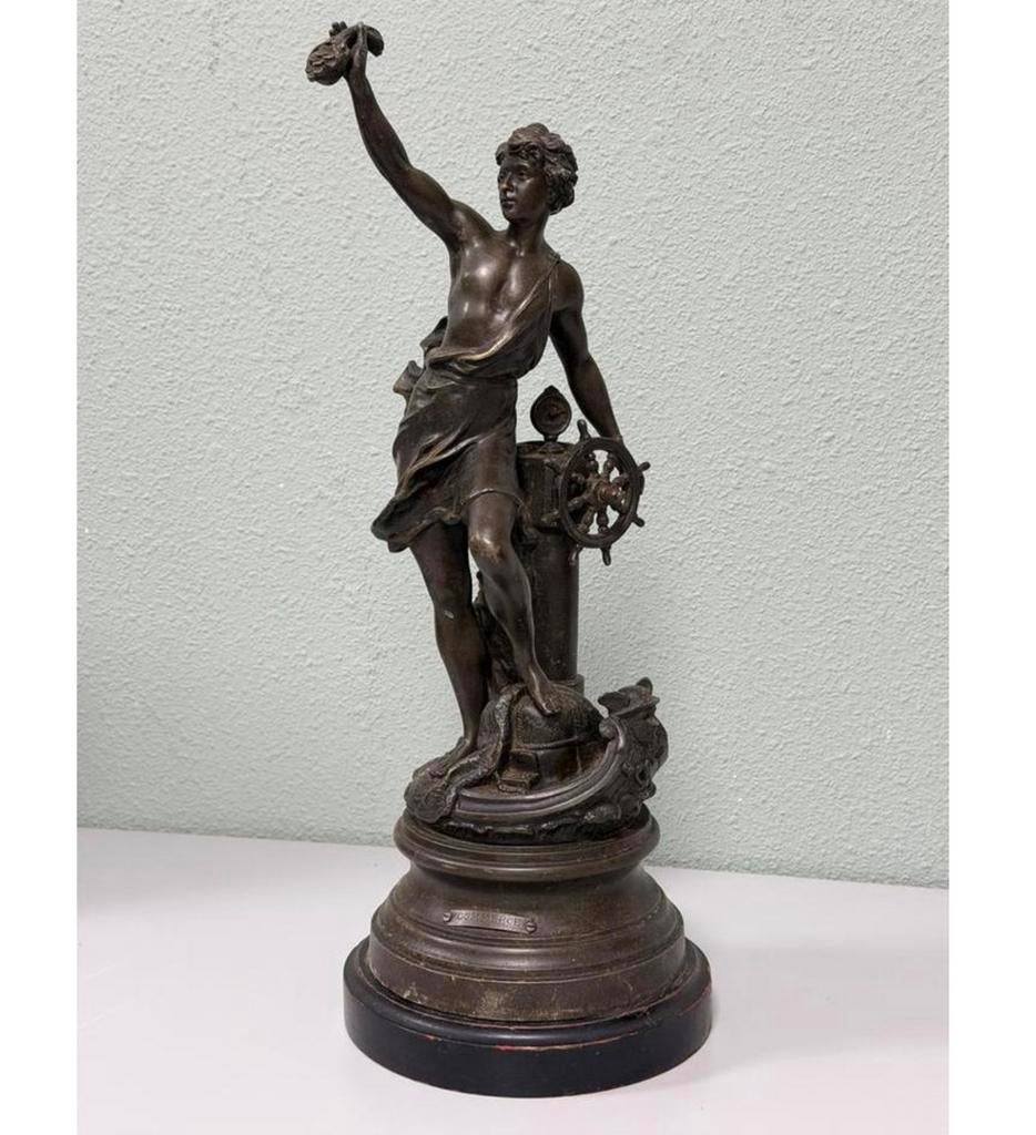 Zeldzaam antiek beeld “Commerce” Charles Octave Levy 1820-99, Ophalen of Verzenden