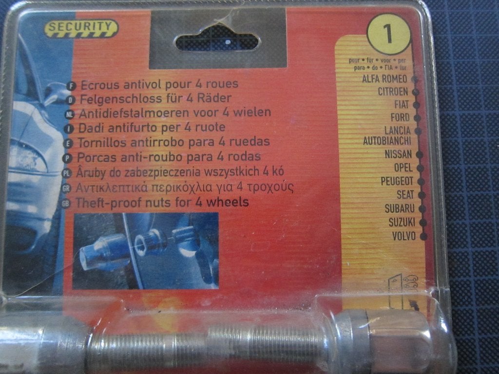 ecrous boulons antivols roues fiat citroen peugeot oldtimer, Enlèvement ou Envoi, Neuf, Pneus été, Jante(s)