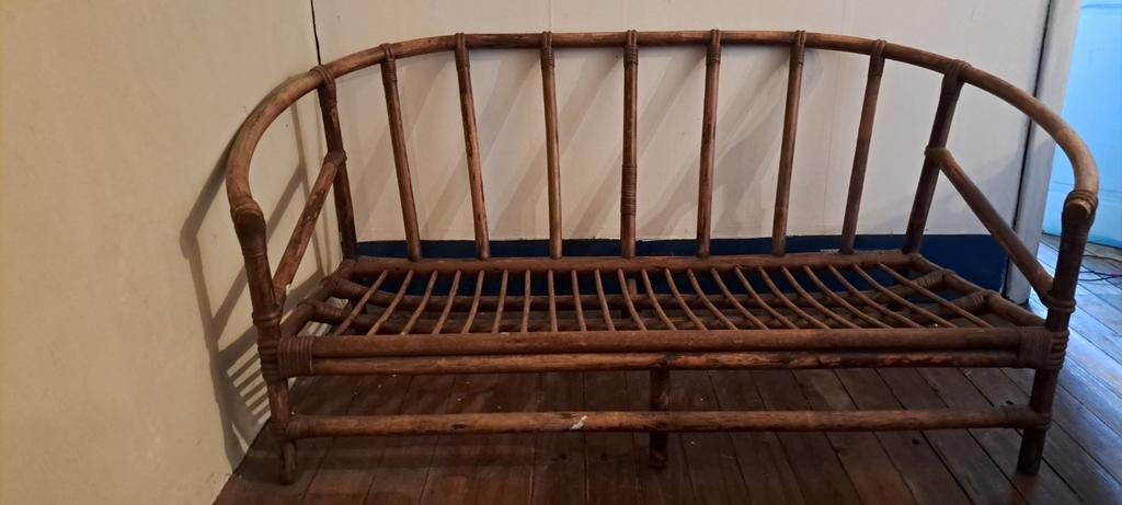 Rieten 2 zit bank, Tuin en Terras, Ophalen