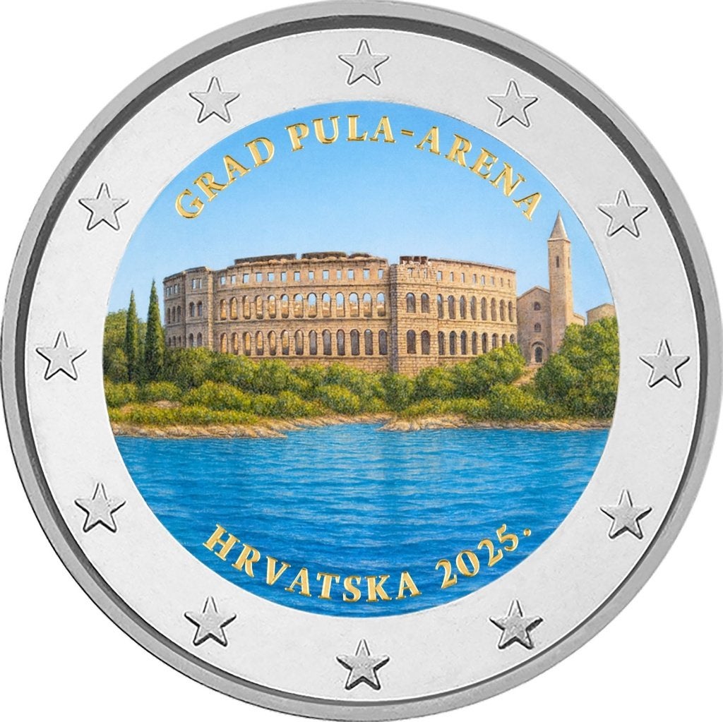 2 euro Kroatië 2025 Pula Arena gekleurd, Verzenden, 2 euro