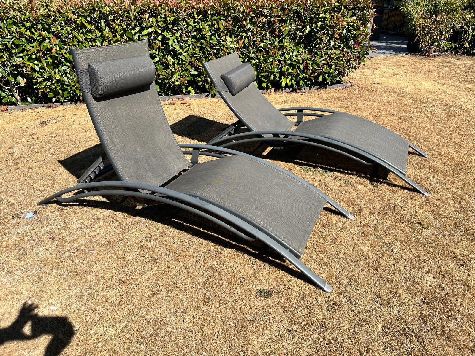 Tuinzetels, Tuin en Terras, Ligbedden, Ophalen, Gebruikt, Aluminium, Inklapbaar