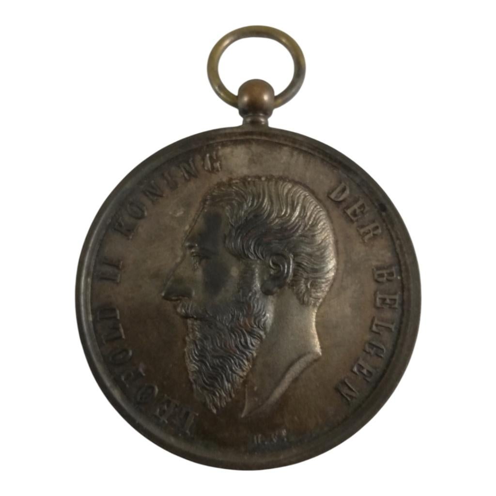 Leopold II Koning der Belgen - medaille, Ophalen of Verzenden, Overige soorten, Lintje, Medaille of Wings