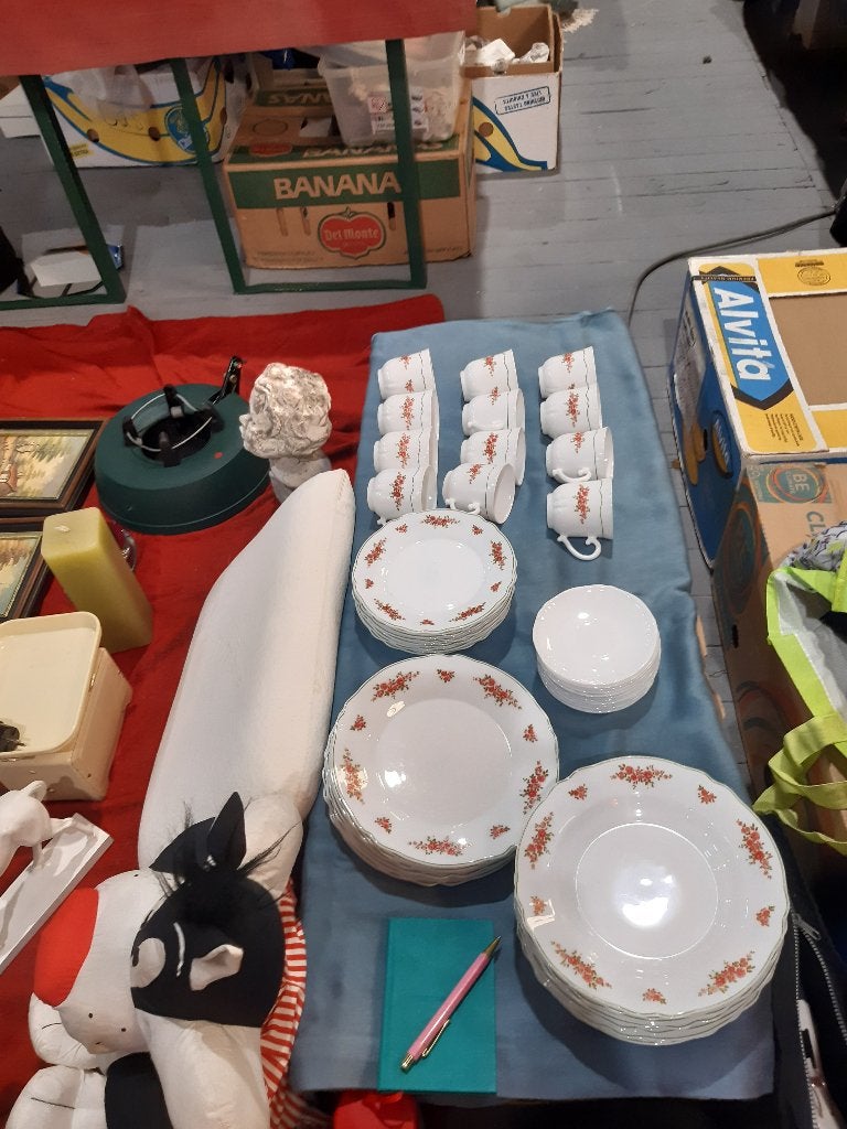 Arcopal servies -- Frans rozenmotief, Antiek en Kunst, Ophalen