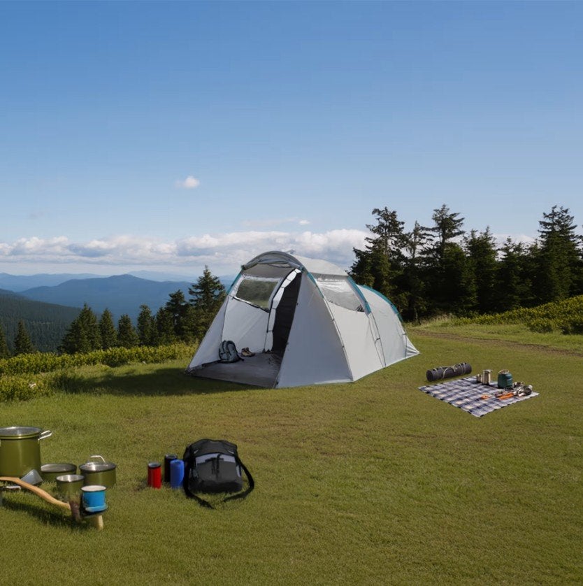 4 persoons familie tent, Caravanes & Camping, Tentes, jusqu'à 4, Neuf, Enlèvement