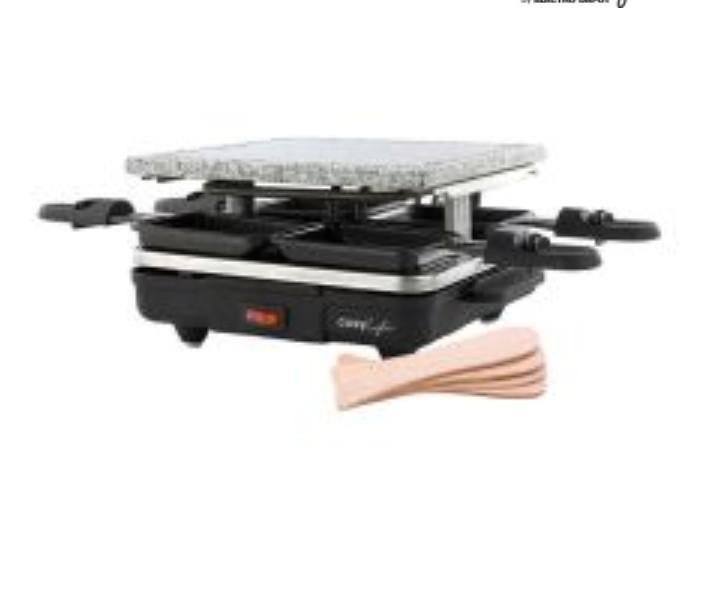 Appareil à raclette 4 personnes avec pierre