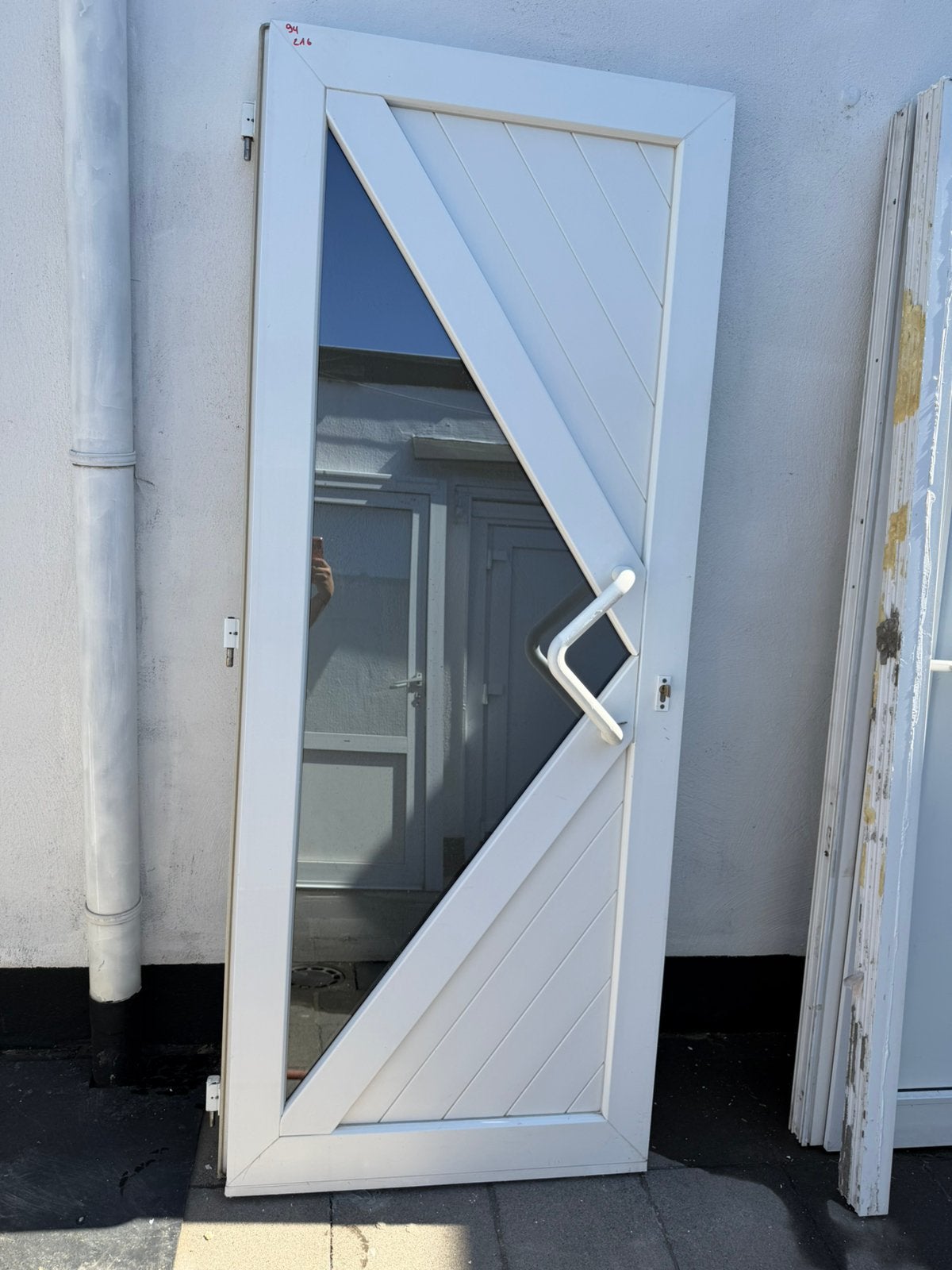 PVC DEUR DUBBELGLAS MET KADER THUIS LEVERBAAR, Doe-het-zelf en Bouw, Deuren en Vliegenramen, Ophalen, Zo goed als nieuw