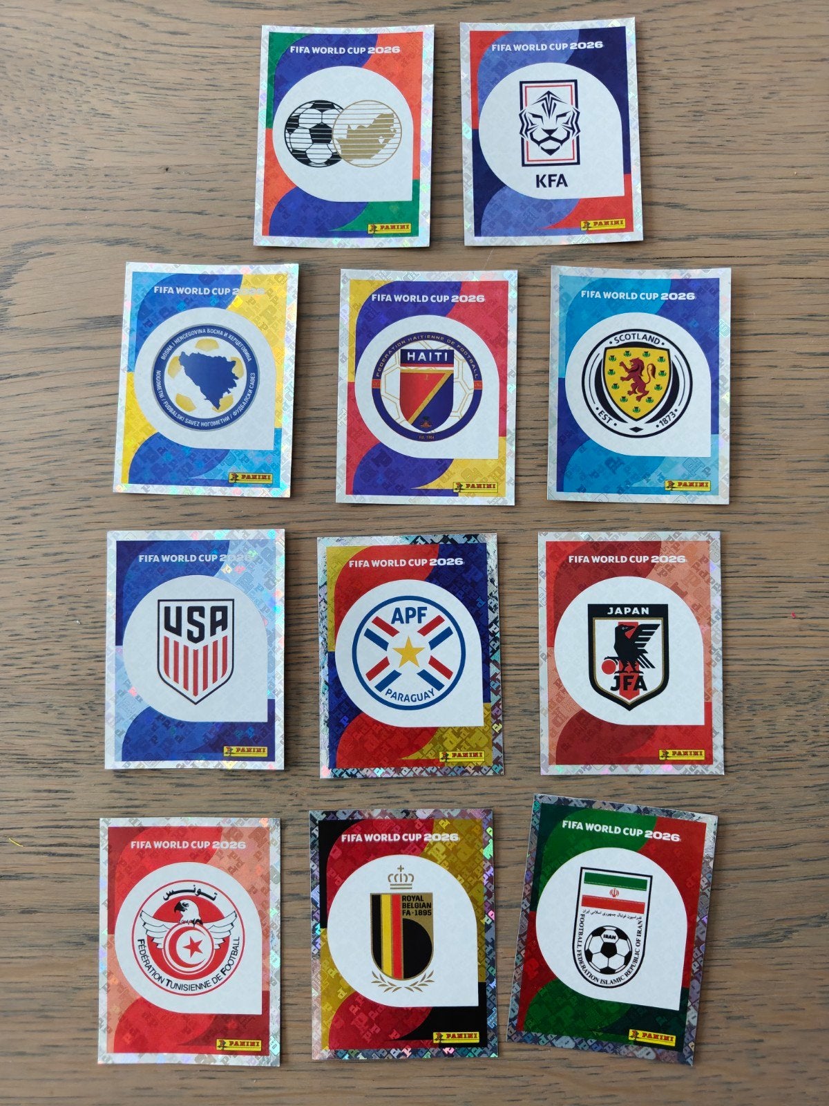 11 Panini stickers - Emblemen WK2026, Enlèvement ou Envoi